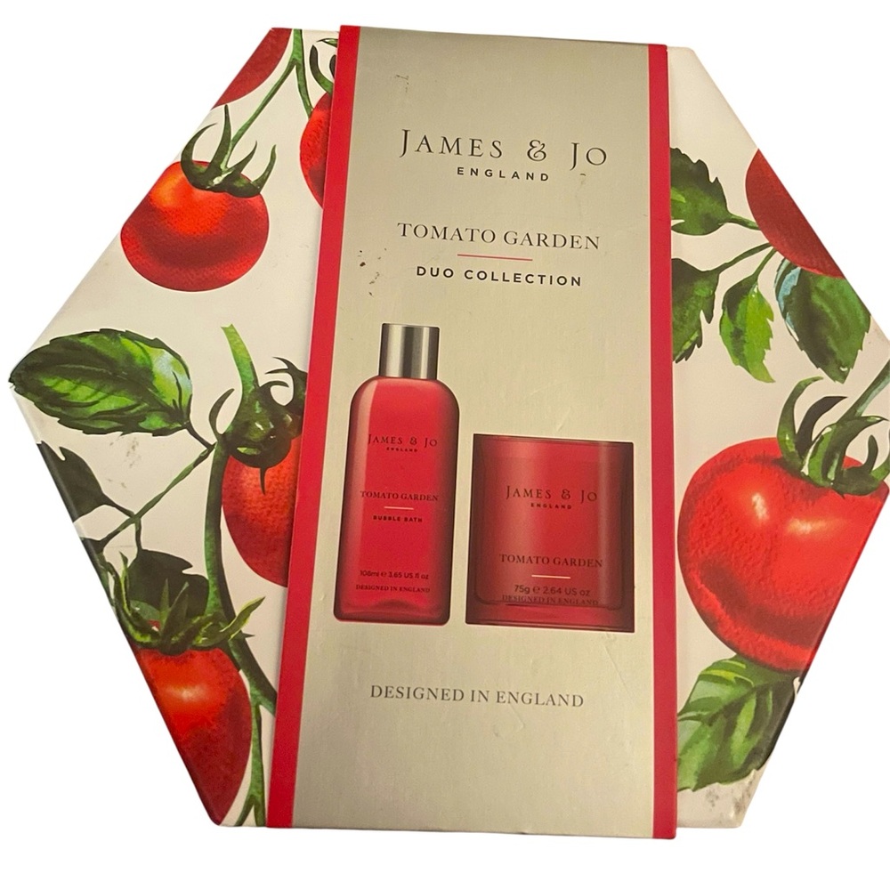James & Jo England Tomato Garden Duo Collection Bubble Bath & Scented Candle Set